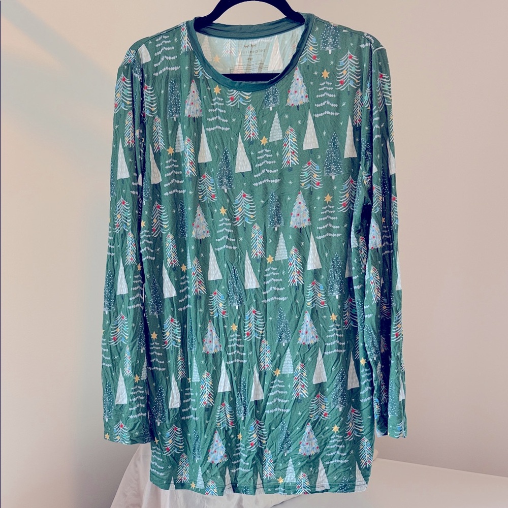 Little Sleepies Green Holiday Top